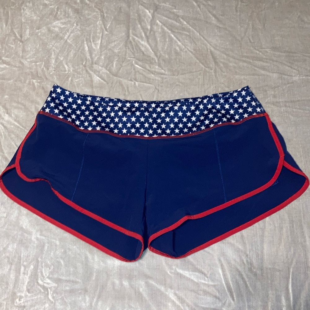 Jadelynn Brooke Blue and Red Athletic Shorts